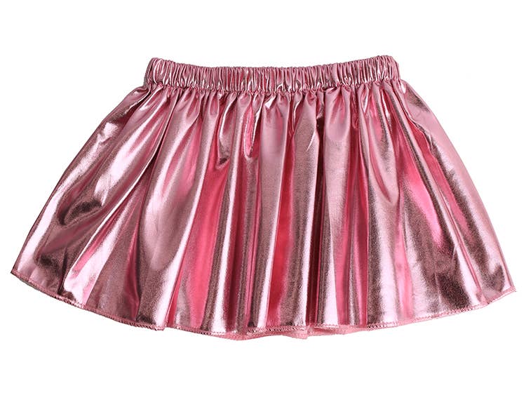 Pink shiny metallic skirt best sale