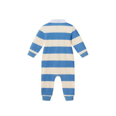 Rugby Polo Romper | Blue Stripes