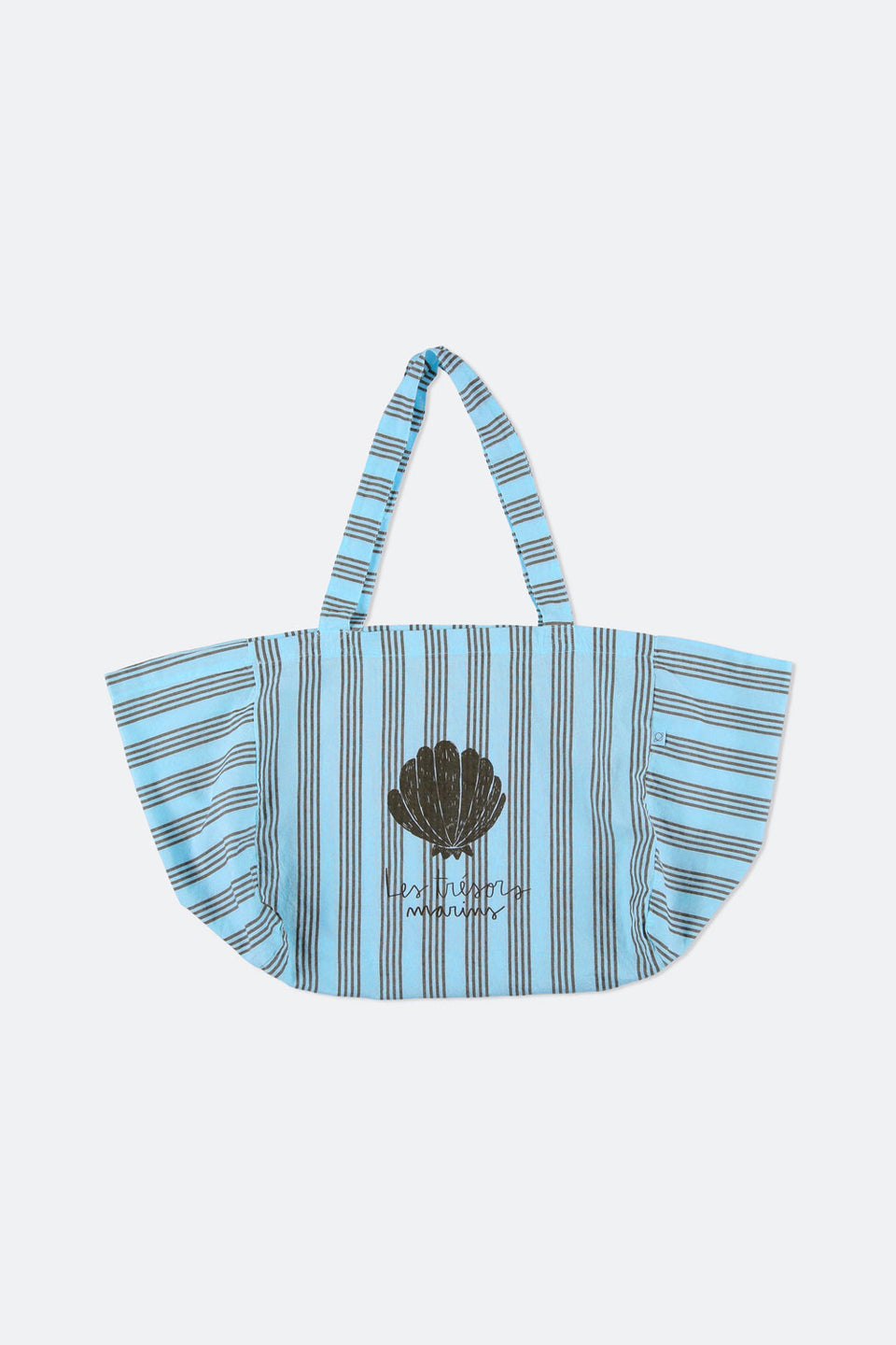 Blue Vintage Stripes Tote Bag (model shown with Ivory)