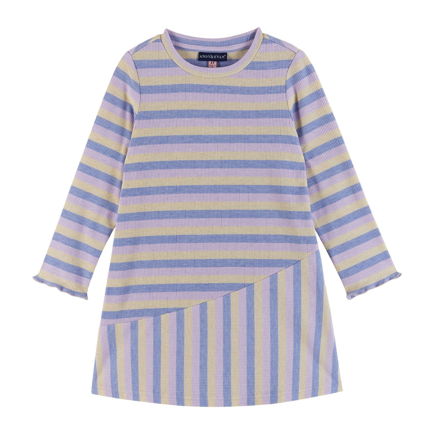 Asymmetrical Stripe Dress | Mauve Purple