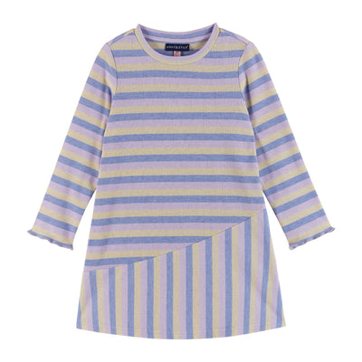 Asymmetrical Stripe Dress | Mauve Purple