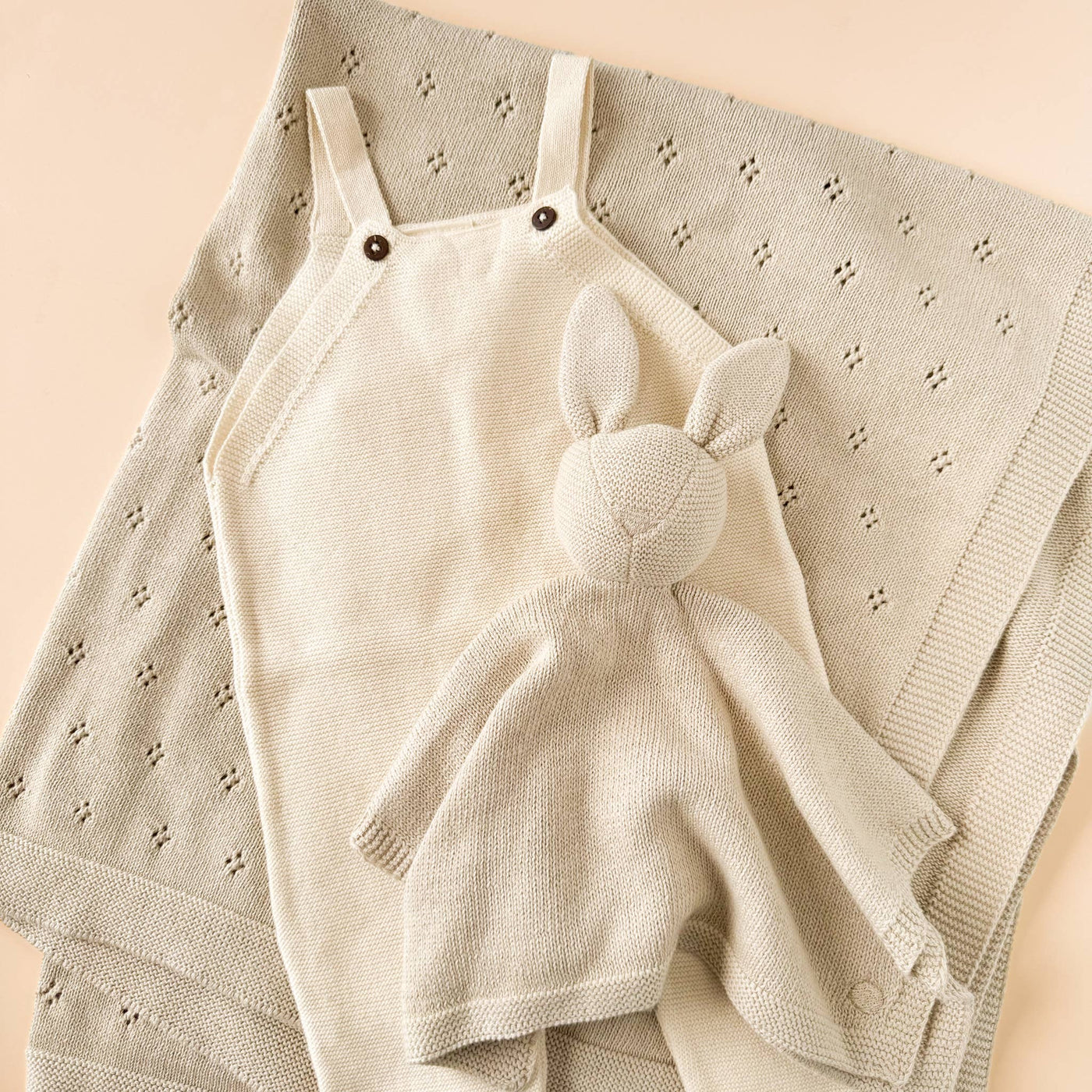 Lovey Bunny Organic Cotton Baby Security Blanket