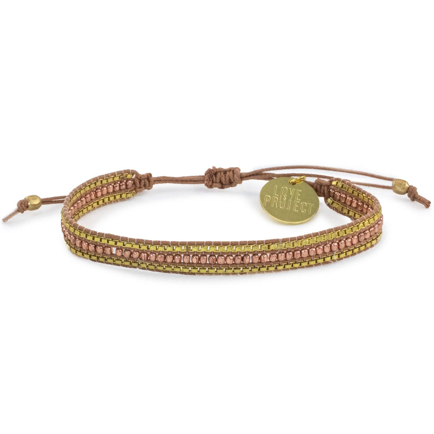 Skinny Diwali Beaded Bracelet | Gold Flame