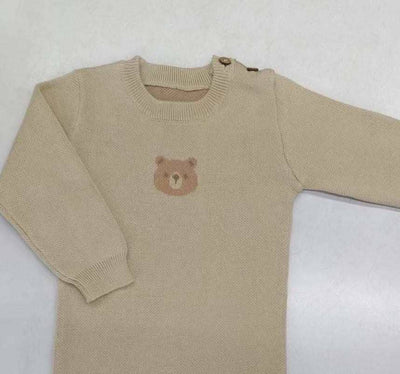 Bear Jacquard Jumpsuit | Beige