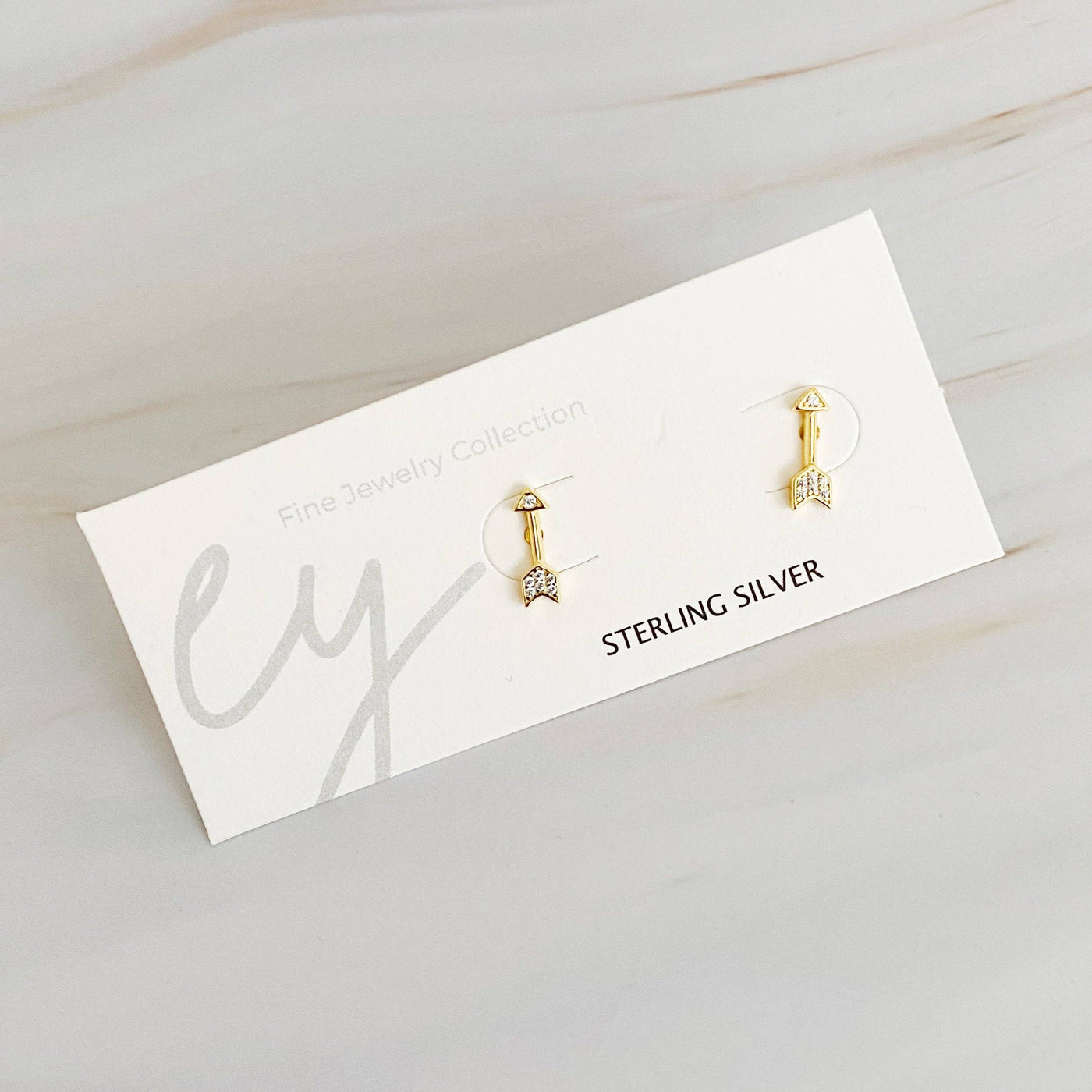 Mini Sparkle Stud Sterling Silver Earrings | Arrows