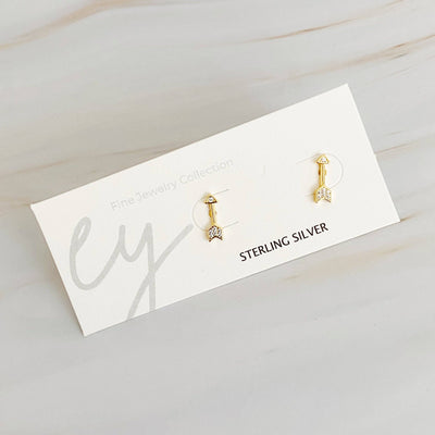 Mini Sparkle Stud Sterling Silver Earrings | Arrows