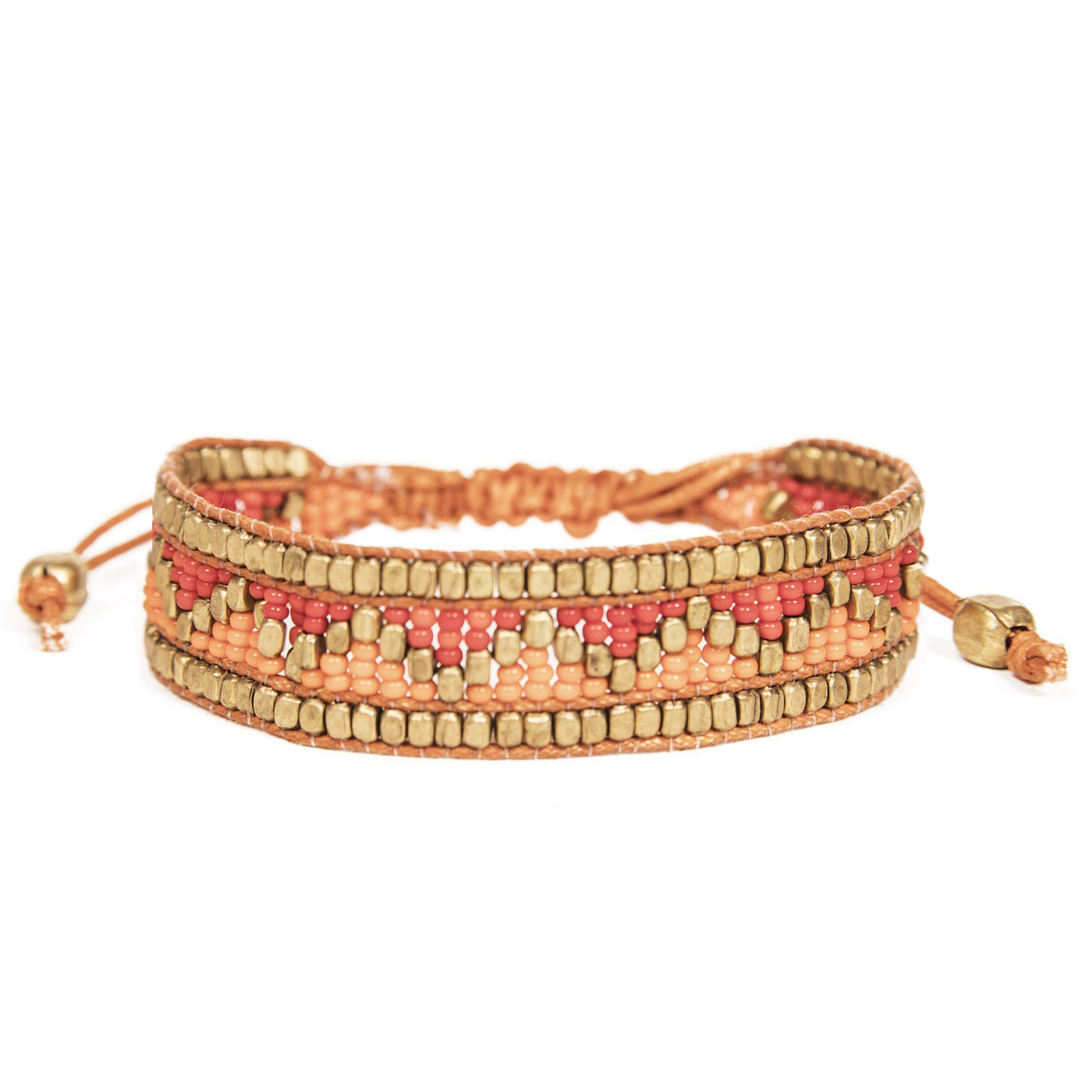 Taj Beaded Bracelet | Red and Orange