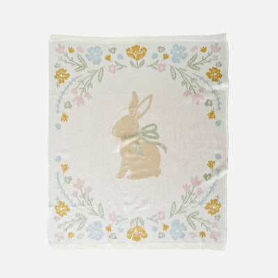 Pastel Bunny Organic Cotton Baby Blanket