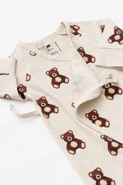 Teddy Bears Baby Kimono Tie Onesie