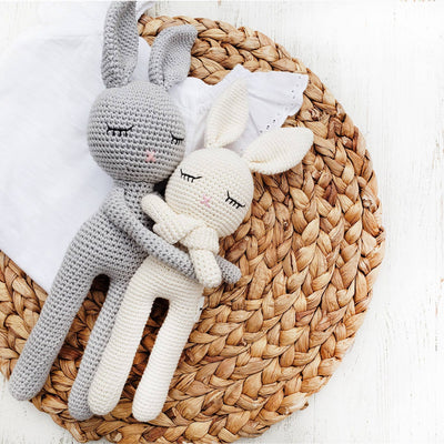 Sleepy Bunny Doll | White or Gray