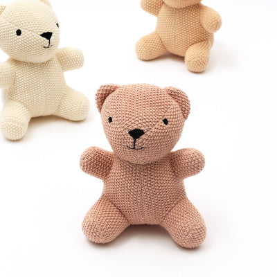 Handcrafted Cotton Knitted Blush Bear