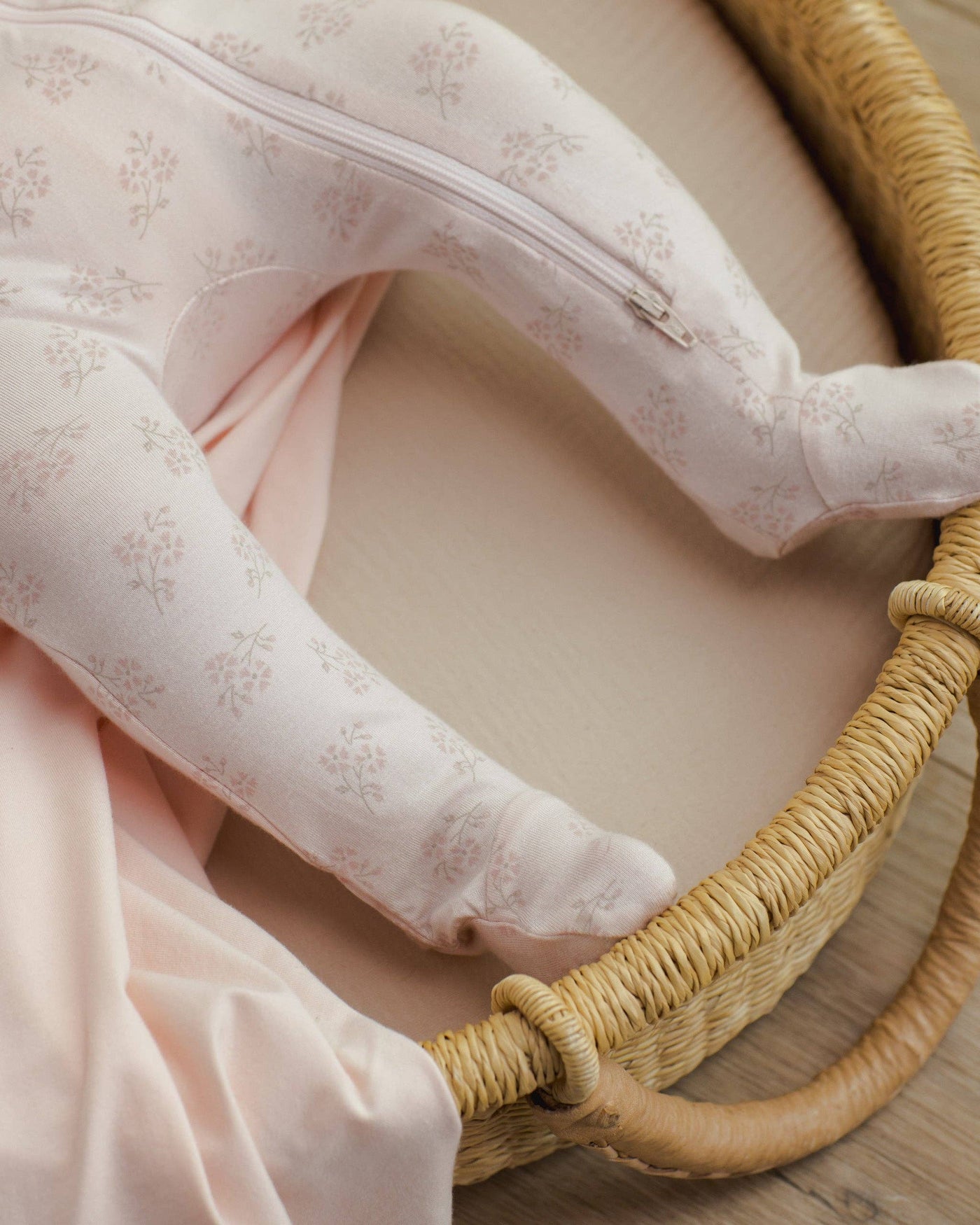 Modal Zip Footie || Pink Blossom