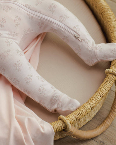 Modal Zip Footie || Pink Blossom