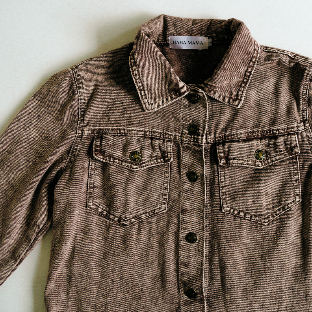 Brown Denim Kids Jacket