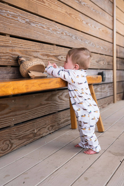 Signature Long Sleeve Polo Romper | Mallards