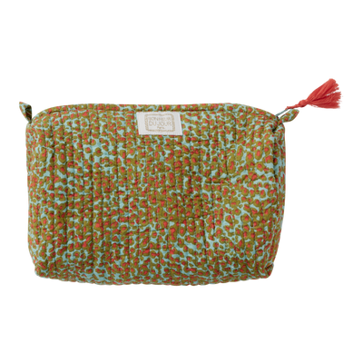 Toiletry Pouch | Leopard Indira Savane Blue Green