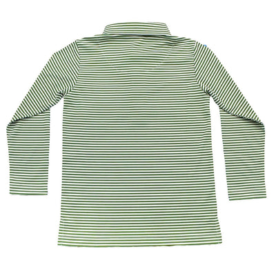 Inshore Long Sleeve Performance Polo | Green Stripe
