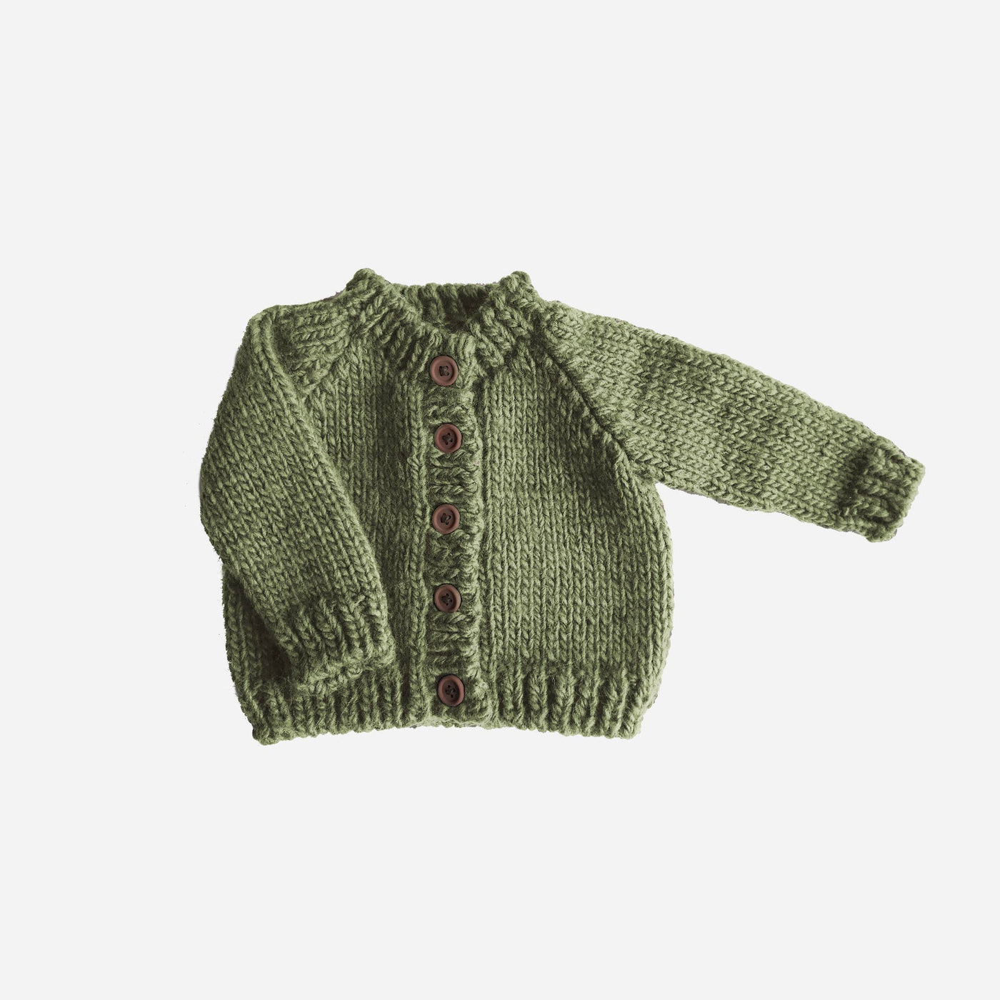Classic Cardigan, Olive Baby Sweater