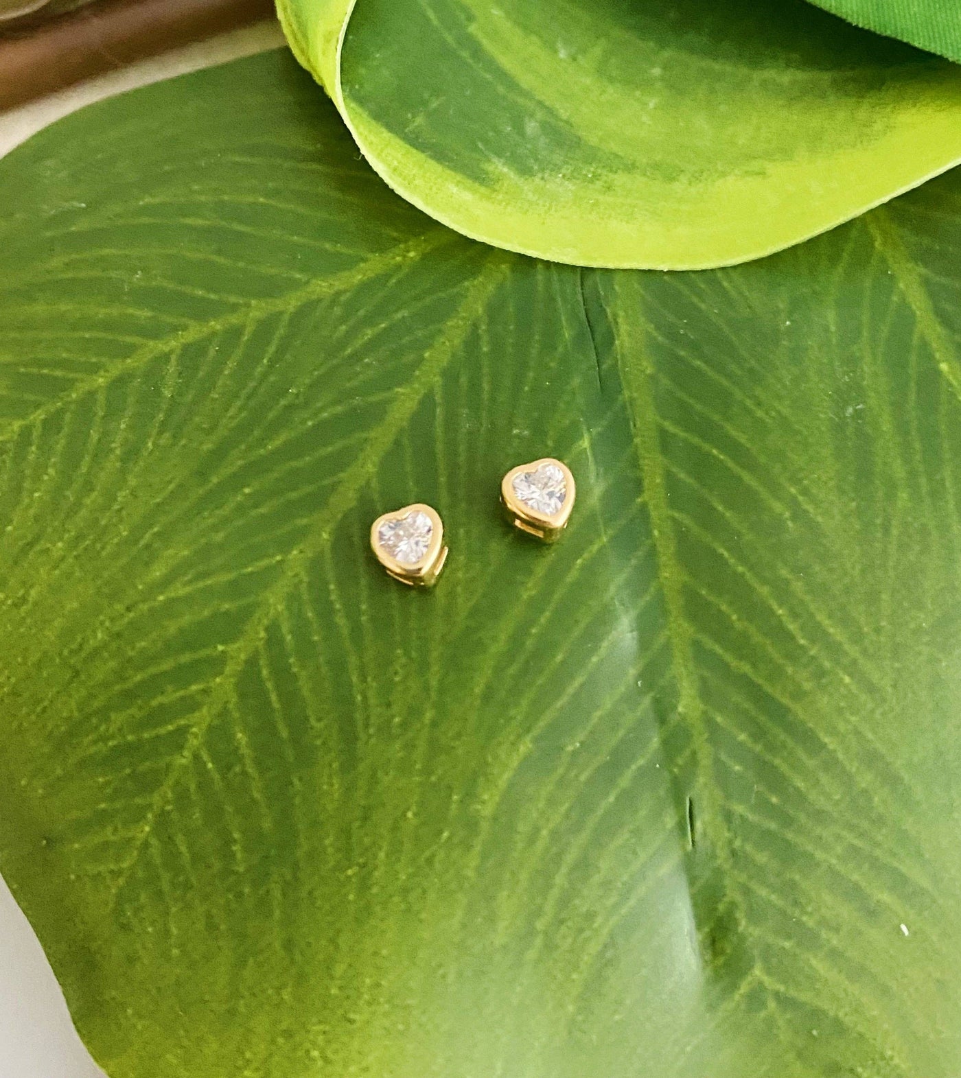 Tiny Shape Stud Sterling Silver Earrings | Sparkle Heart