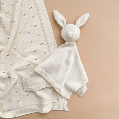 Heirloom Pique Cream Organic Cotton Baby Blanket