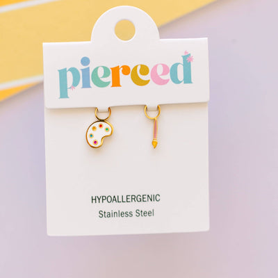 Paint Pallet & Brush Charms