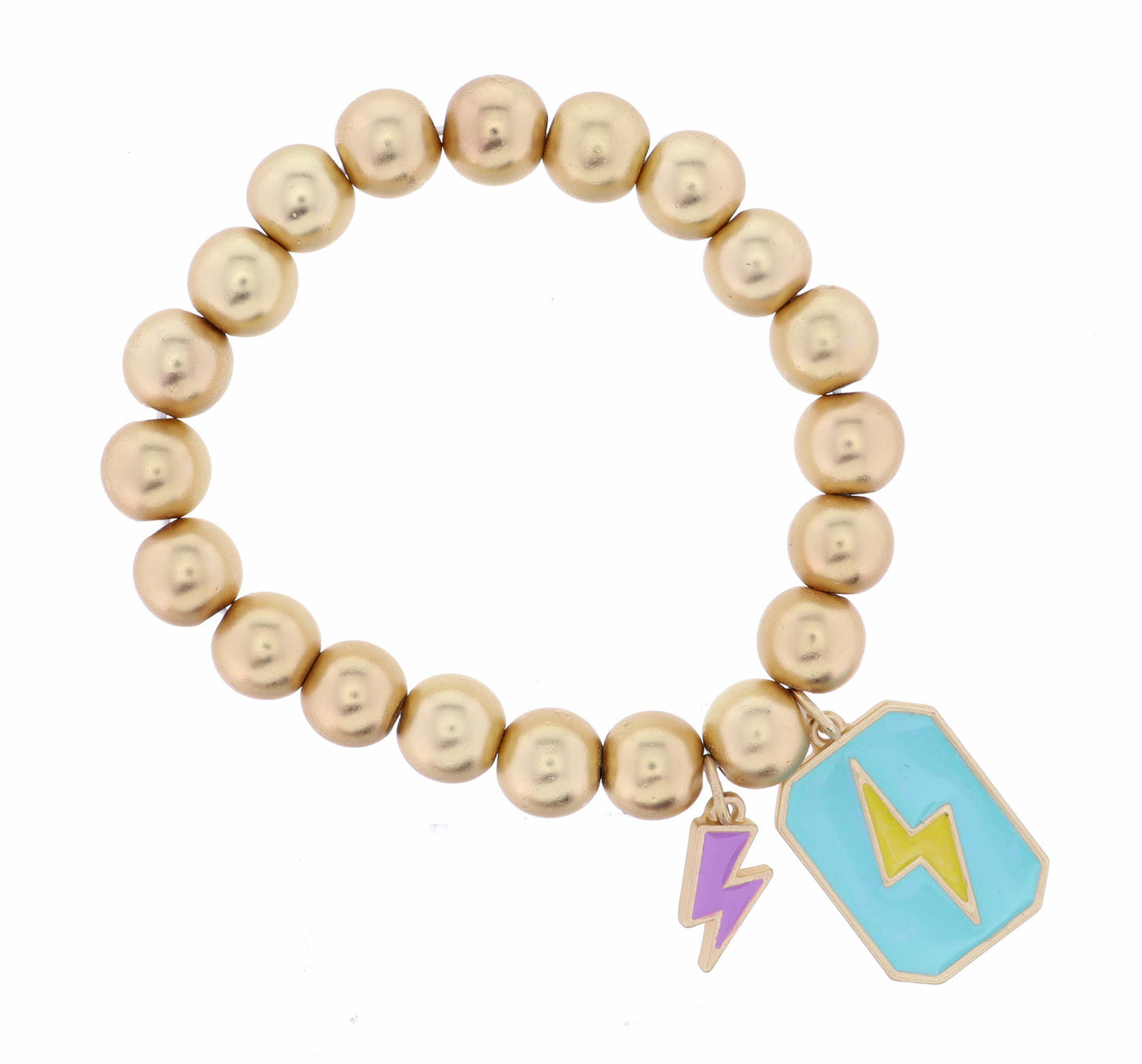 Lightning Bot Turquoise & Lavender Gold Bracelet