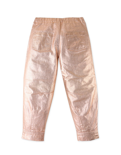 Balloon Fit Twill Pants | Bronze Lame