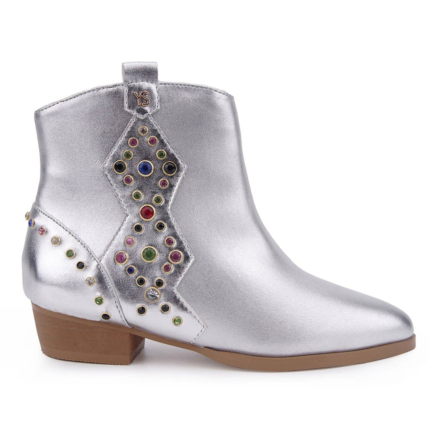 Miss Dallas Kids Western Cowgirl Boot In Silver: Silver / 11C