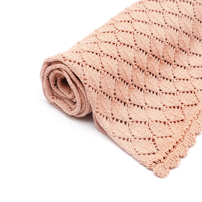 Cotton Pointal Diamond Soft Baby Blanket | Blush Pink