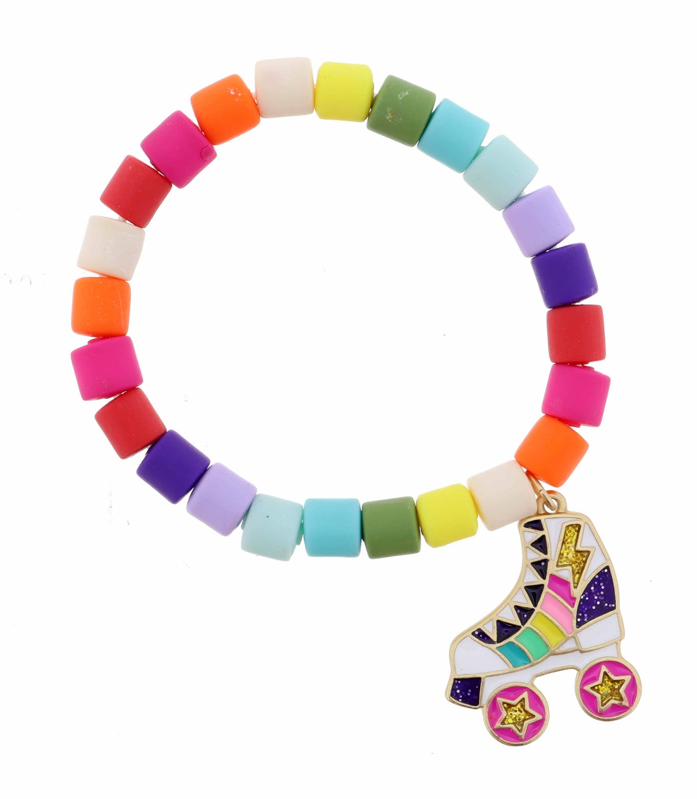 Multi Colored Bead Roller Skate Bracelet