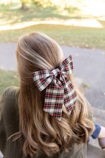 Tartan Christmas Plaid Hair Barrette | Lucy Bow