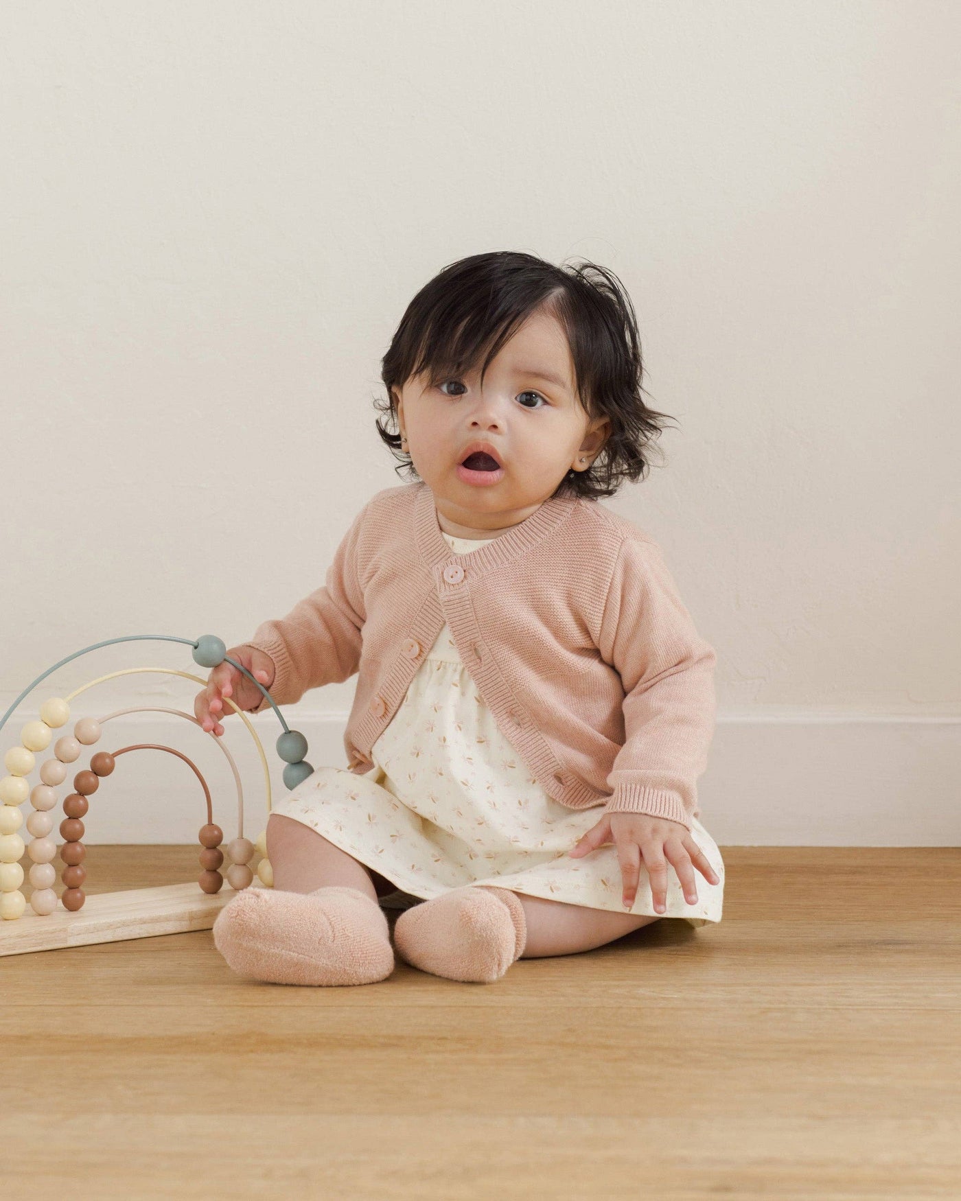 Knit Cardigan, Leggings and Booties Set || Heathered Rose