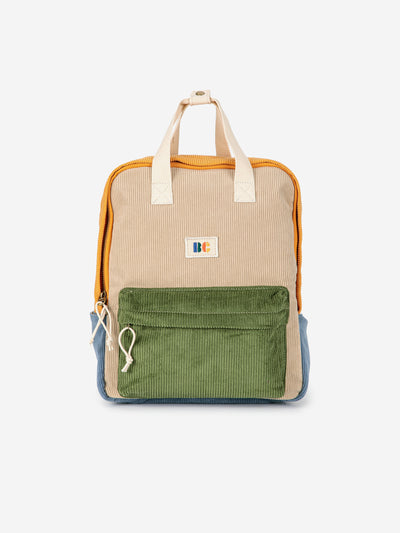 Corduroy Color Block Schoolbag