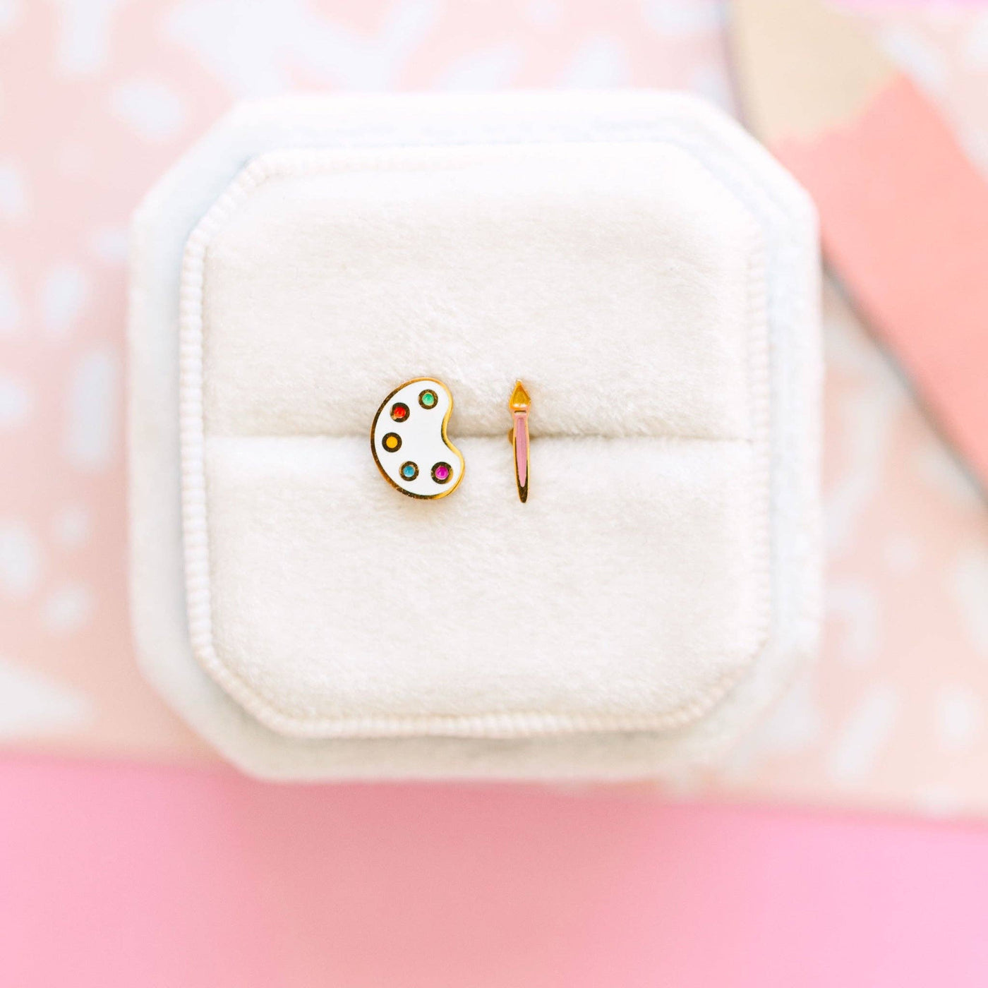 Paint Pallet & Brush Earrings