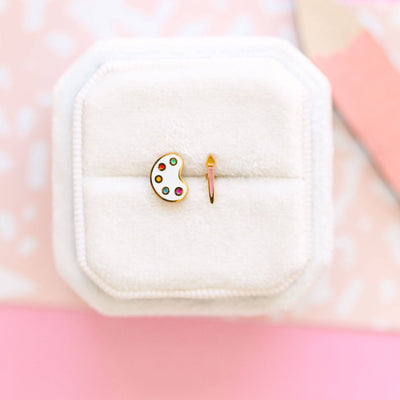 Paint Pallet & Brush Earrings