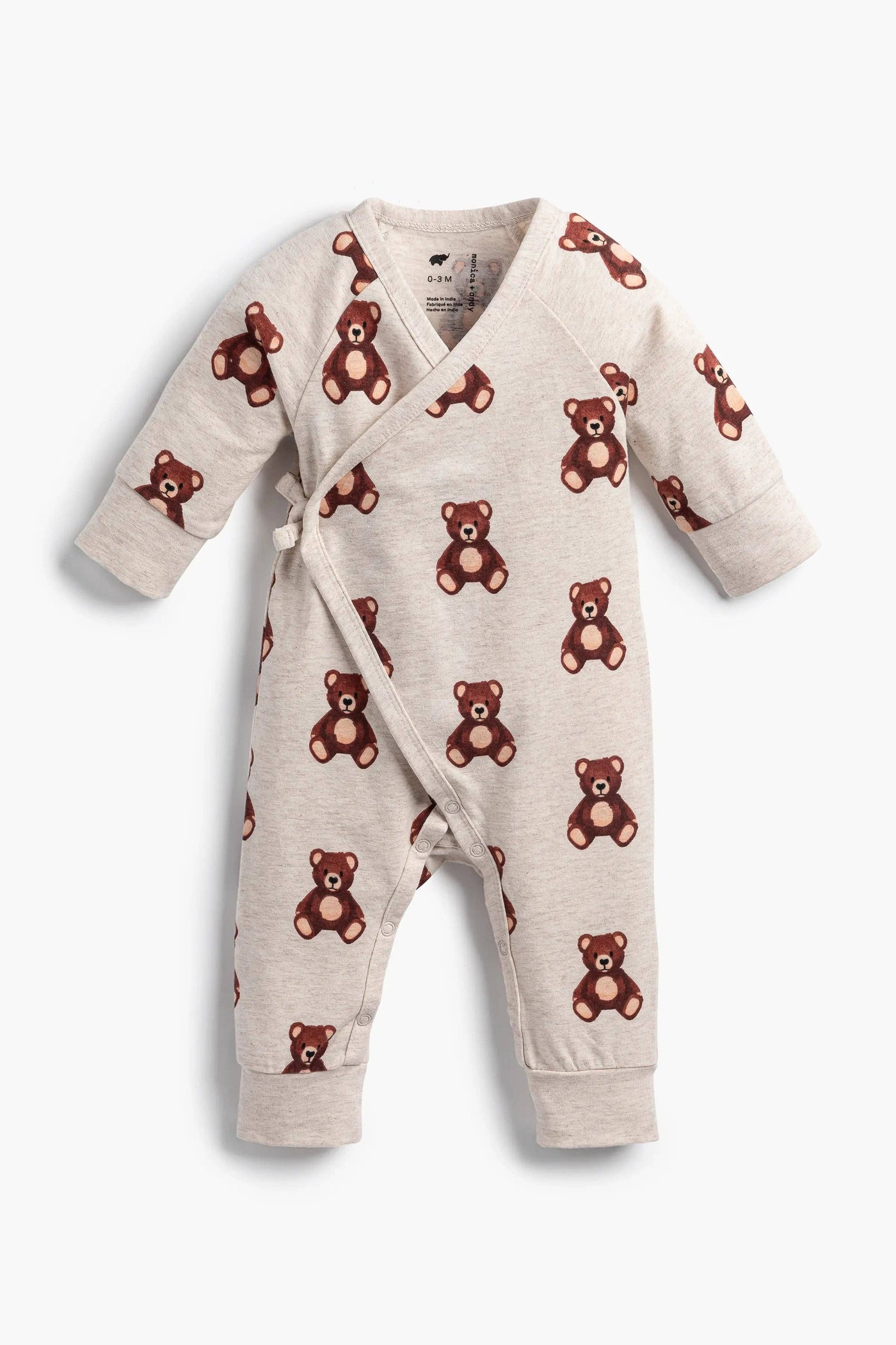 Teddy Bears Baby Kimono Tie Onesie