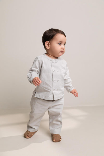 Panto Cotton Texture Pants | Pearl Gray