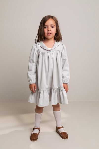 Dopha Cotton Texture Dress | Pearl Gray