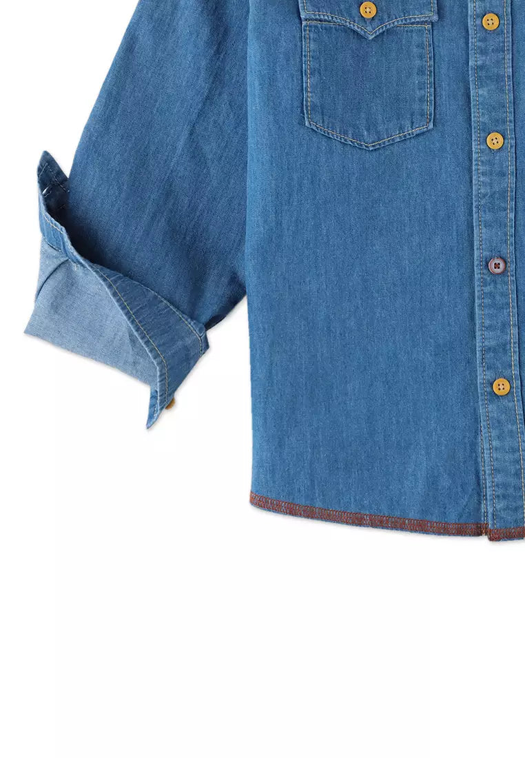 Denim Western Shirt | Light Blue Wash