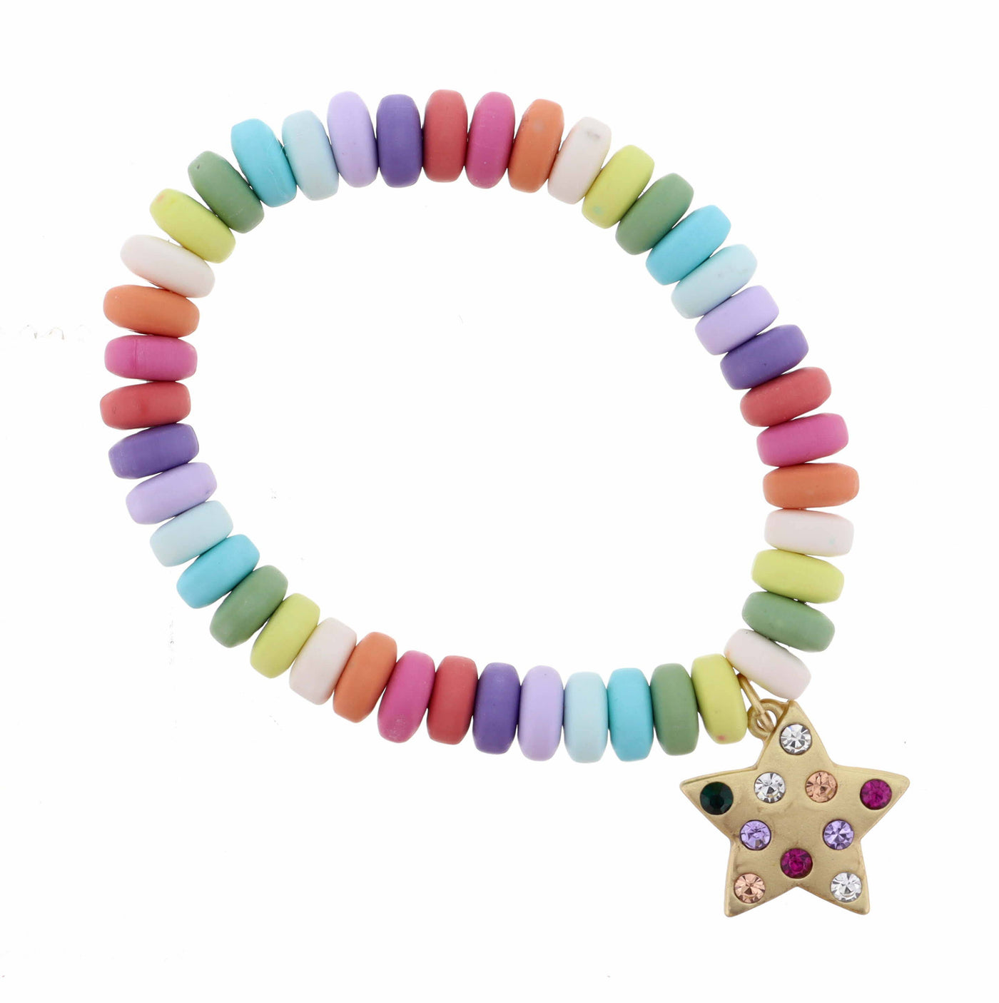 Multi Colored Disk Bead Star Bracelet