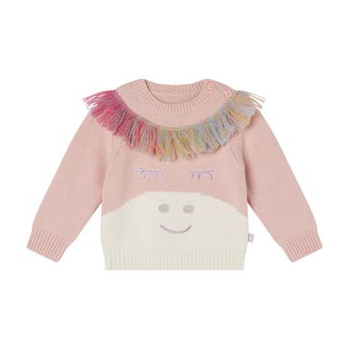 Baby Sweater With Unicorn & Fringes