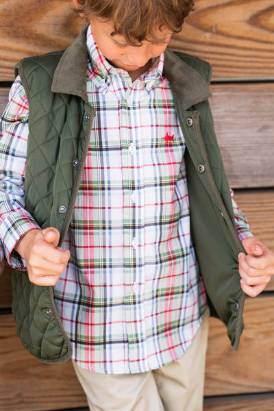 Carter Oxford Shirt | Creme Plaid 