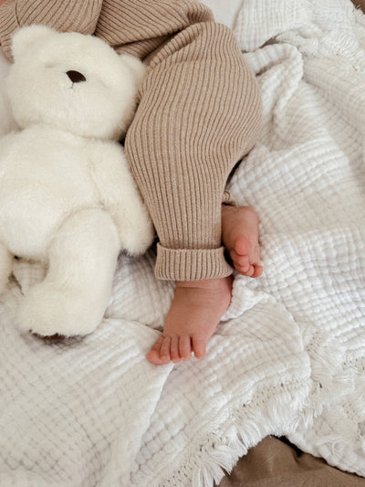 Baby Rib Bodysuit and Leggings | Heather Beige