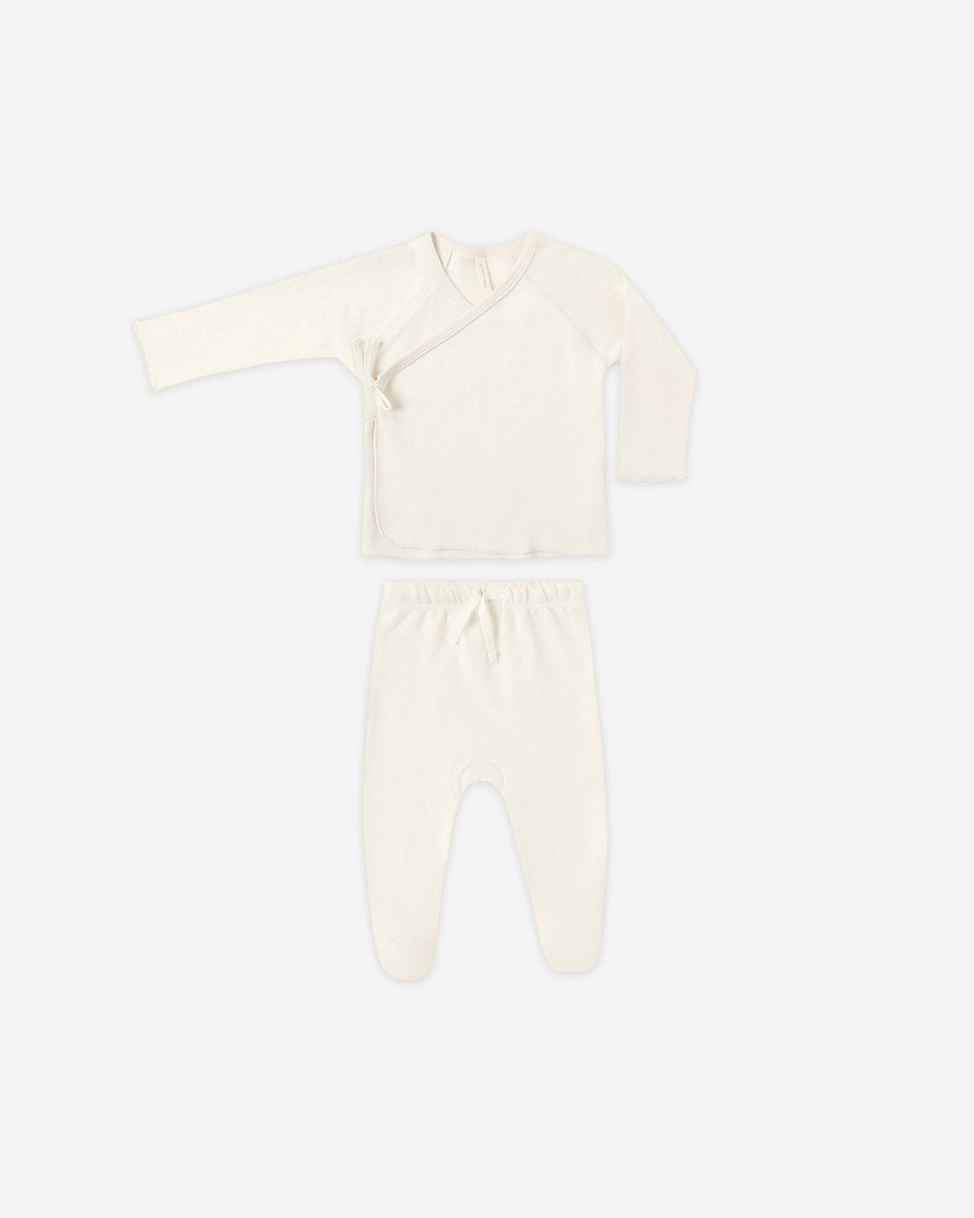 Wrap Top + Footed Pant Set || Ivory