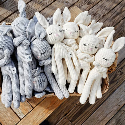 Sleepy Bunny Doll | White or Gray