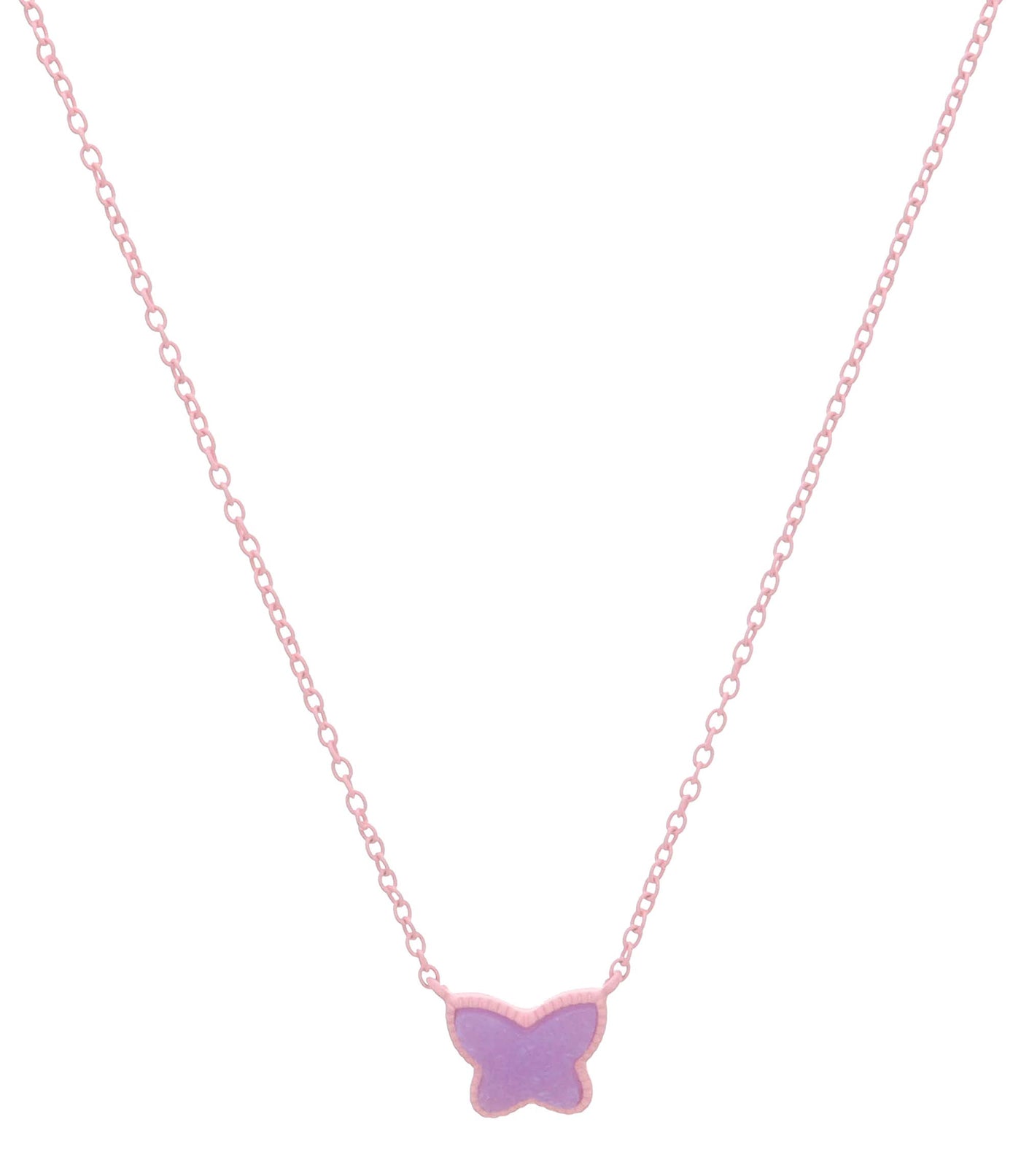 Pink Chain with Lavender Druzy Butterfly