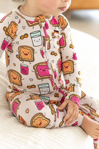 Peanut Butter Jelly Zip Romper