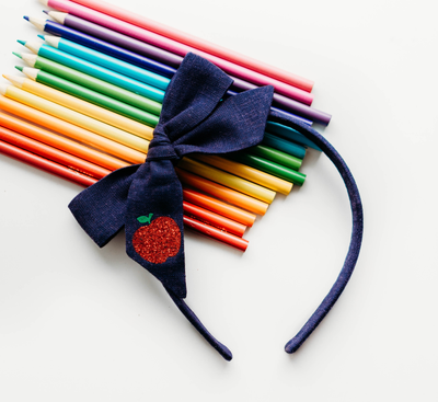 Bow Headband | Navy Apple