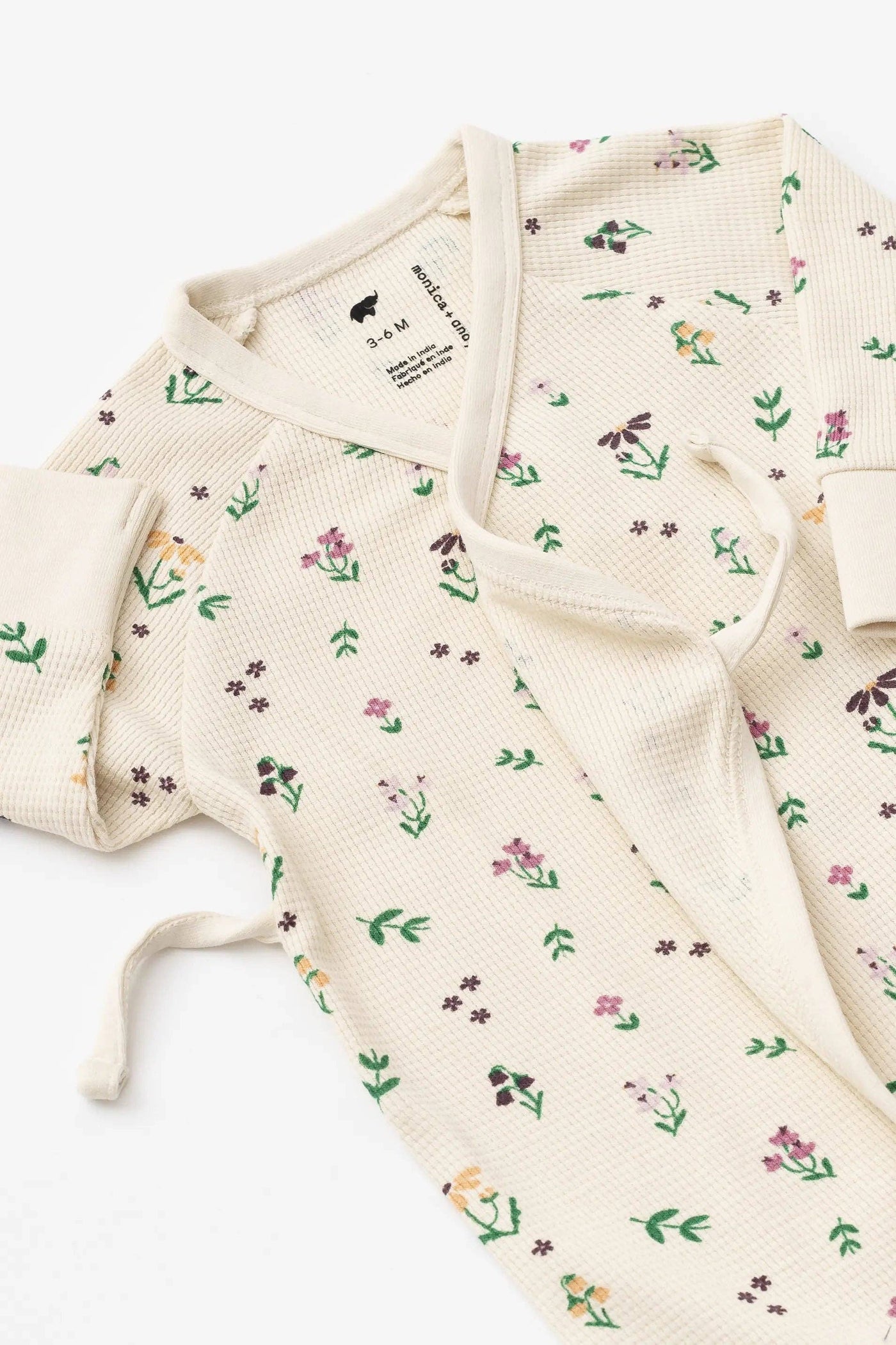 Fall Flowers Baby Kimono Tie Onesie