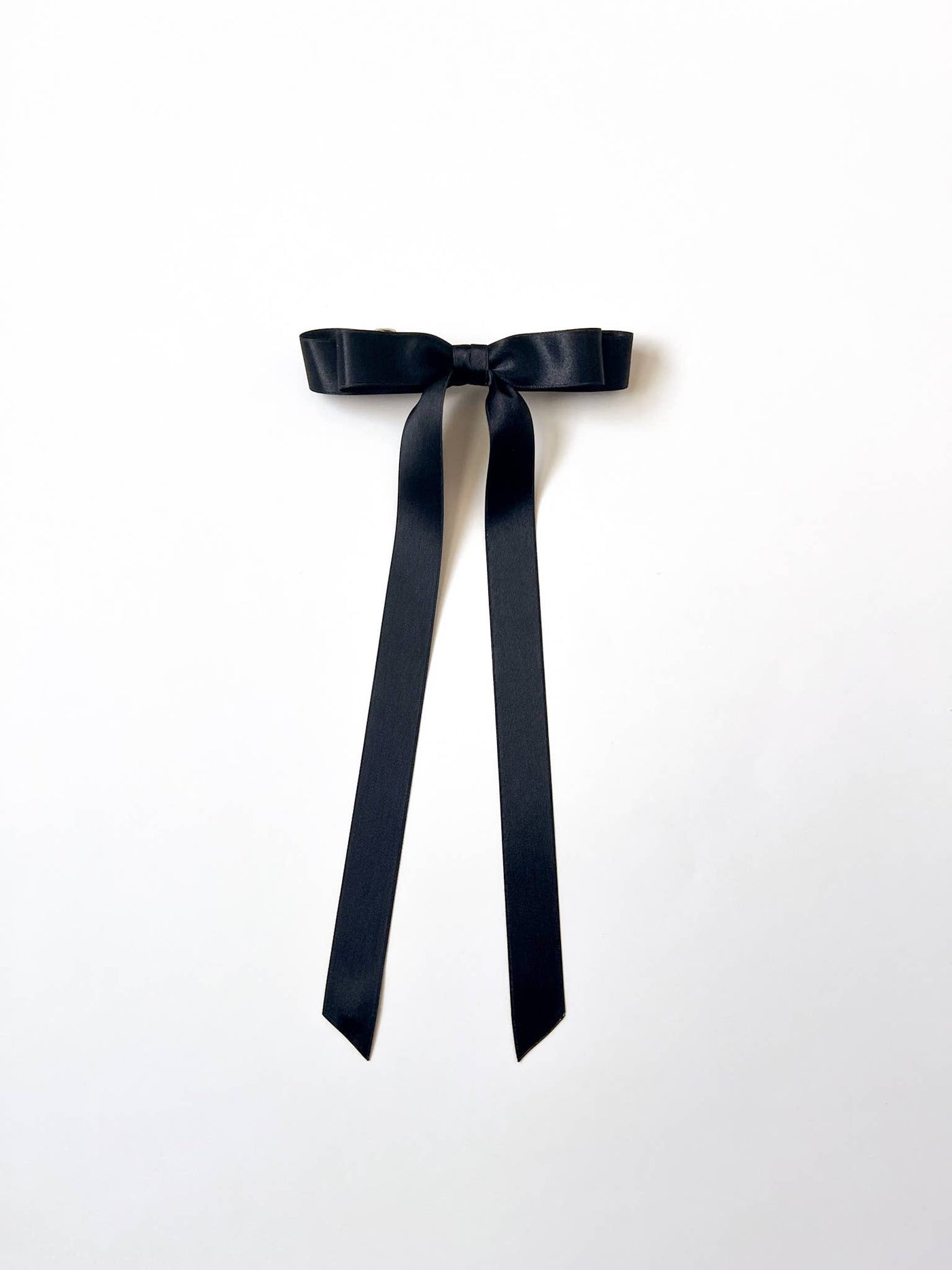 Long Satin Hair Barrette | Micro Alice Bow